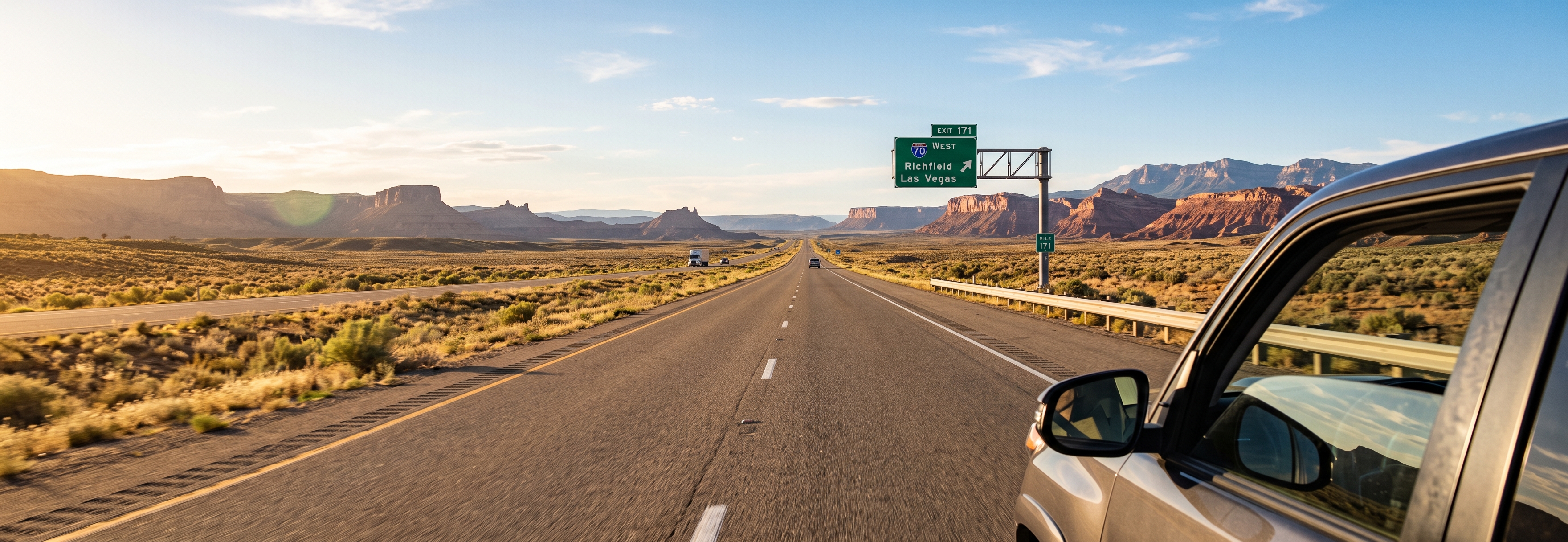 Autofahren in den USA (illustrative KI-Grafik)