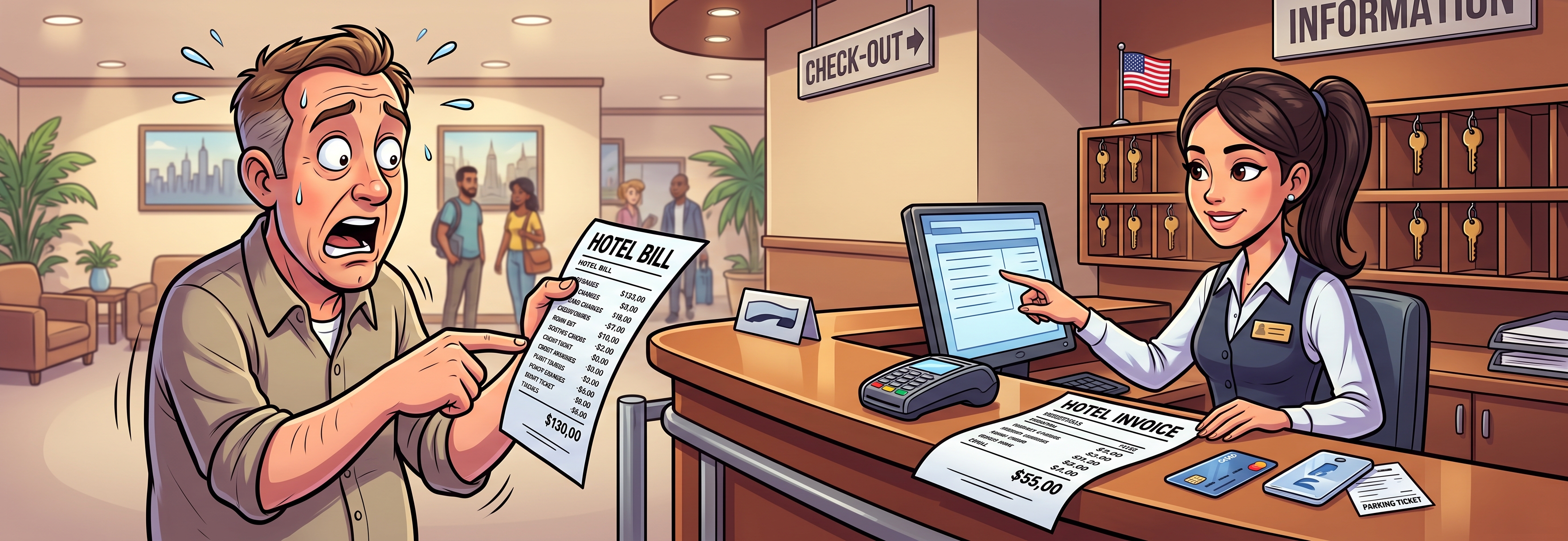 Hotelkosten in den USA (illustrative KI-Grafik)