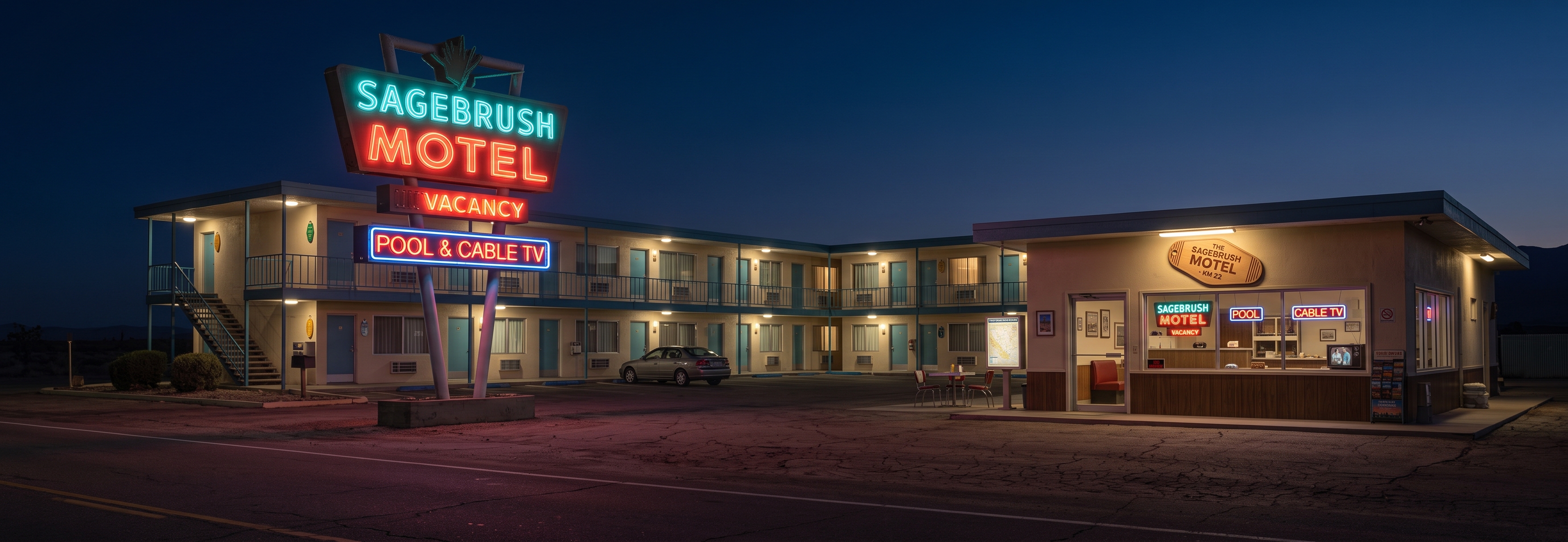 Motel in den USA (illustrative KI-Grafik)