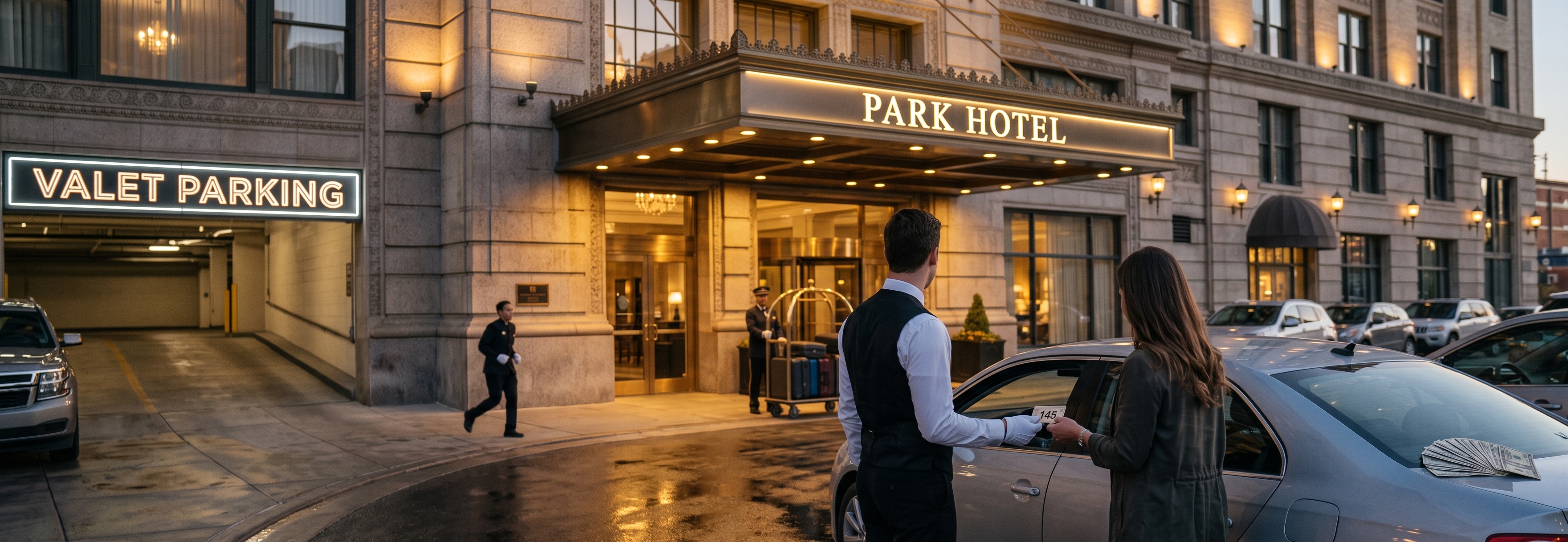Valet Parking in den USA (illustrative KI-Grafik)