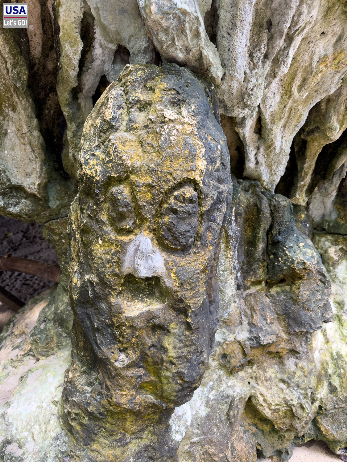 Felszeichnungen am Eingang der Cueva de la L&iacute;nea