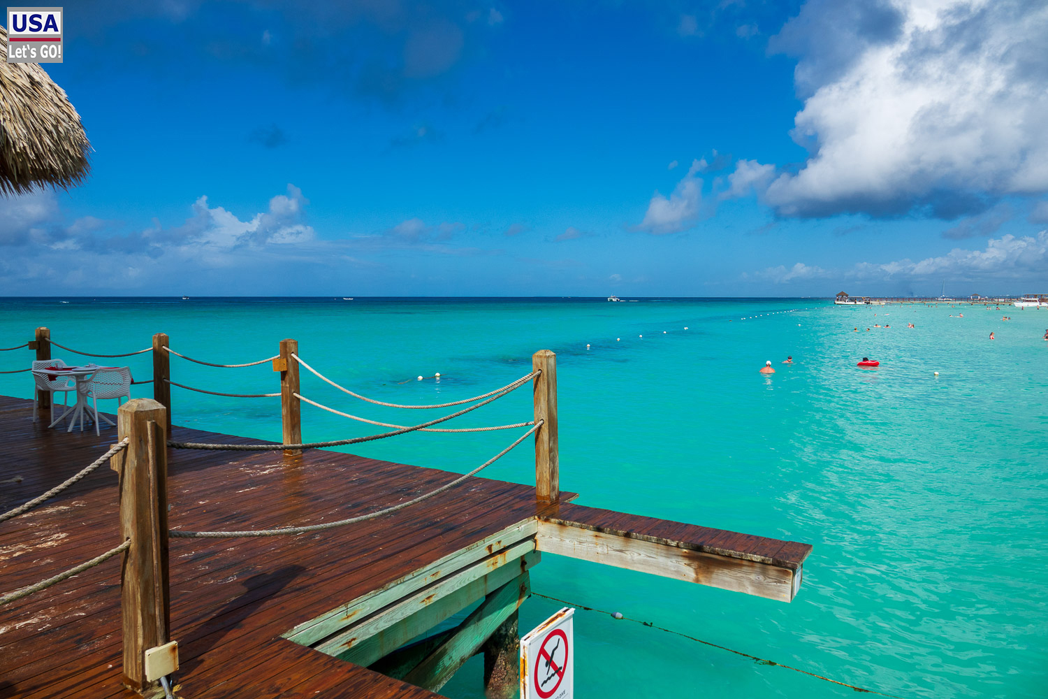 Blick vom Pier am Playa Dominicus