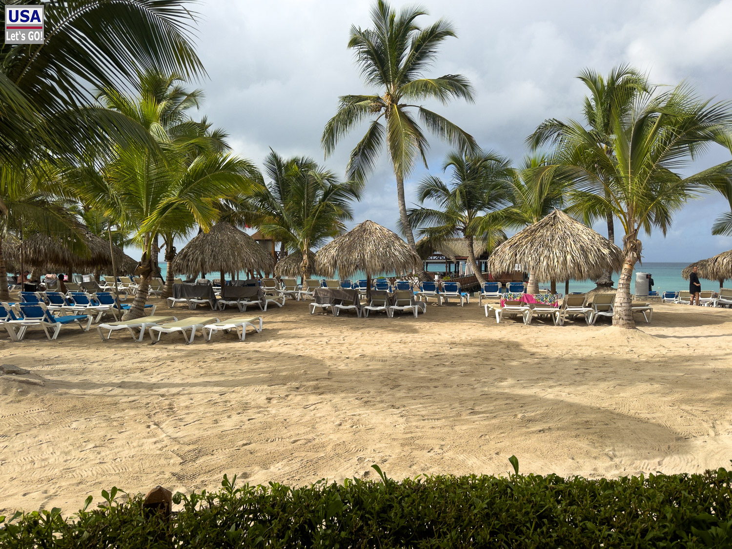 Blick zum Strand des Sunscape Dominicus, Bayahibe