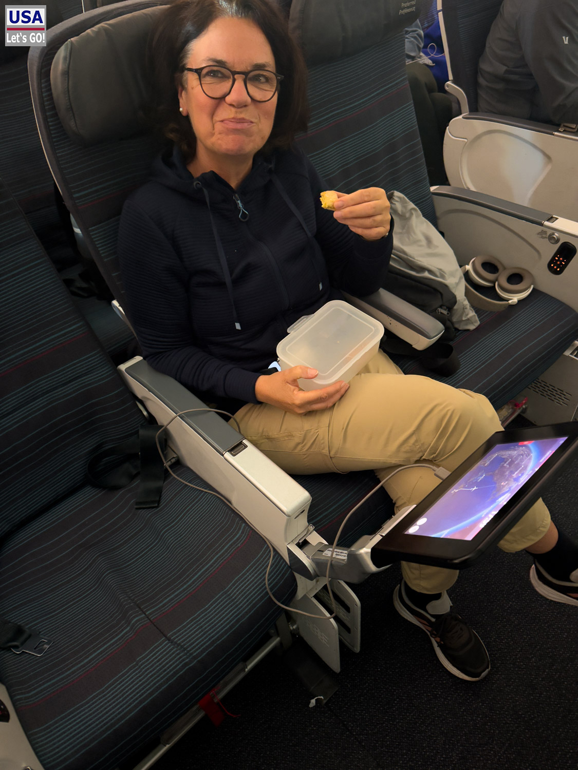 An Bord des Flugs nach Amsterdam