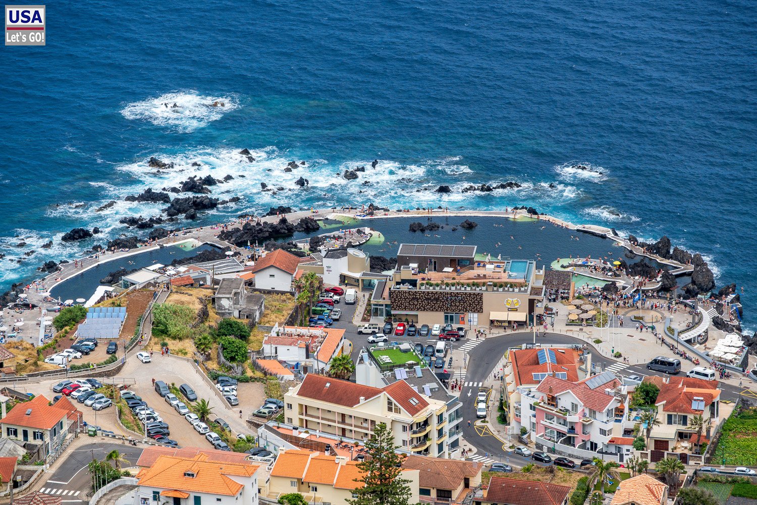 Naturschwimmbecken von Porto Moniz von oben