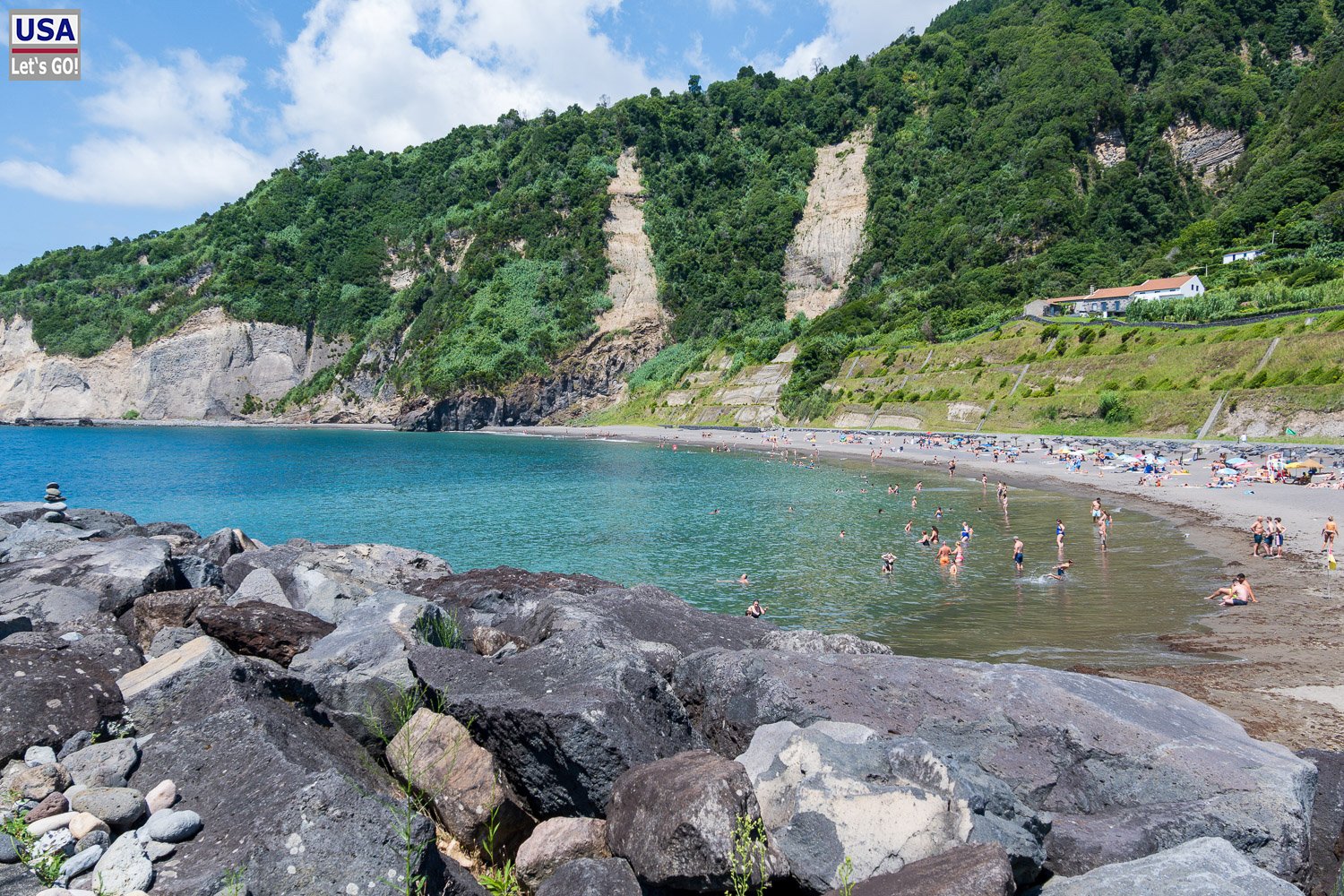 Geschützte Bucht der Praia do Fogo