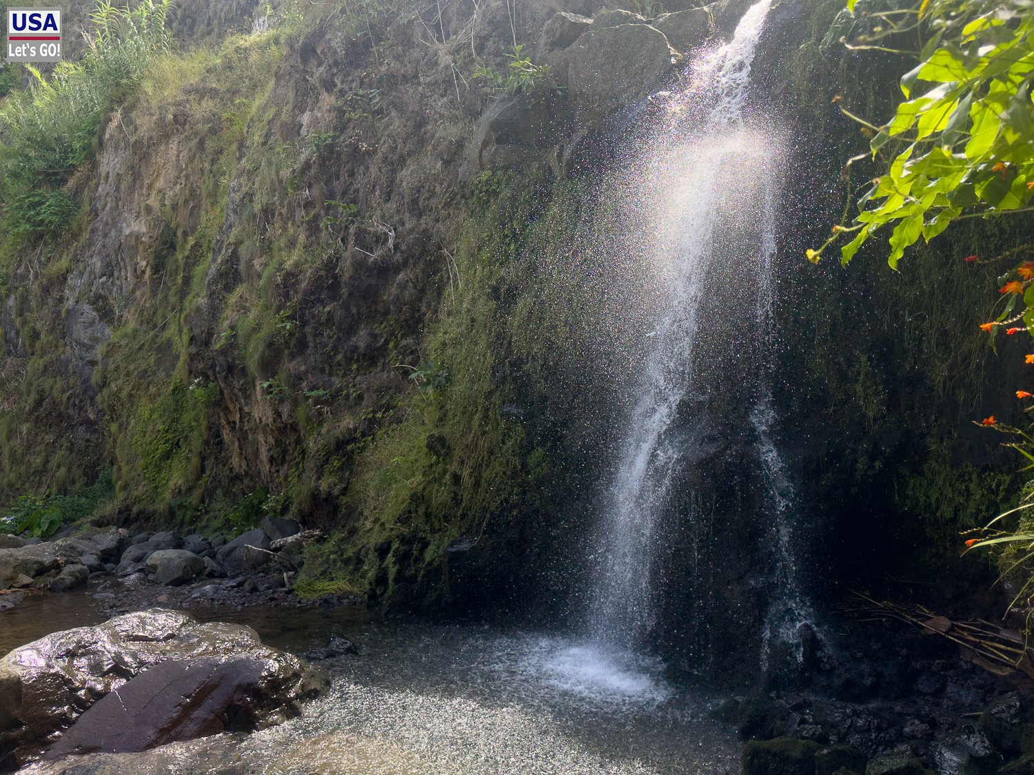 Cascata do Risco im Sonnenlicht