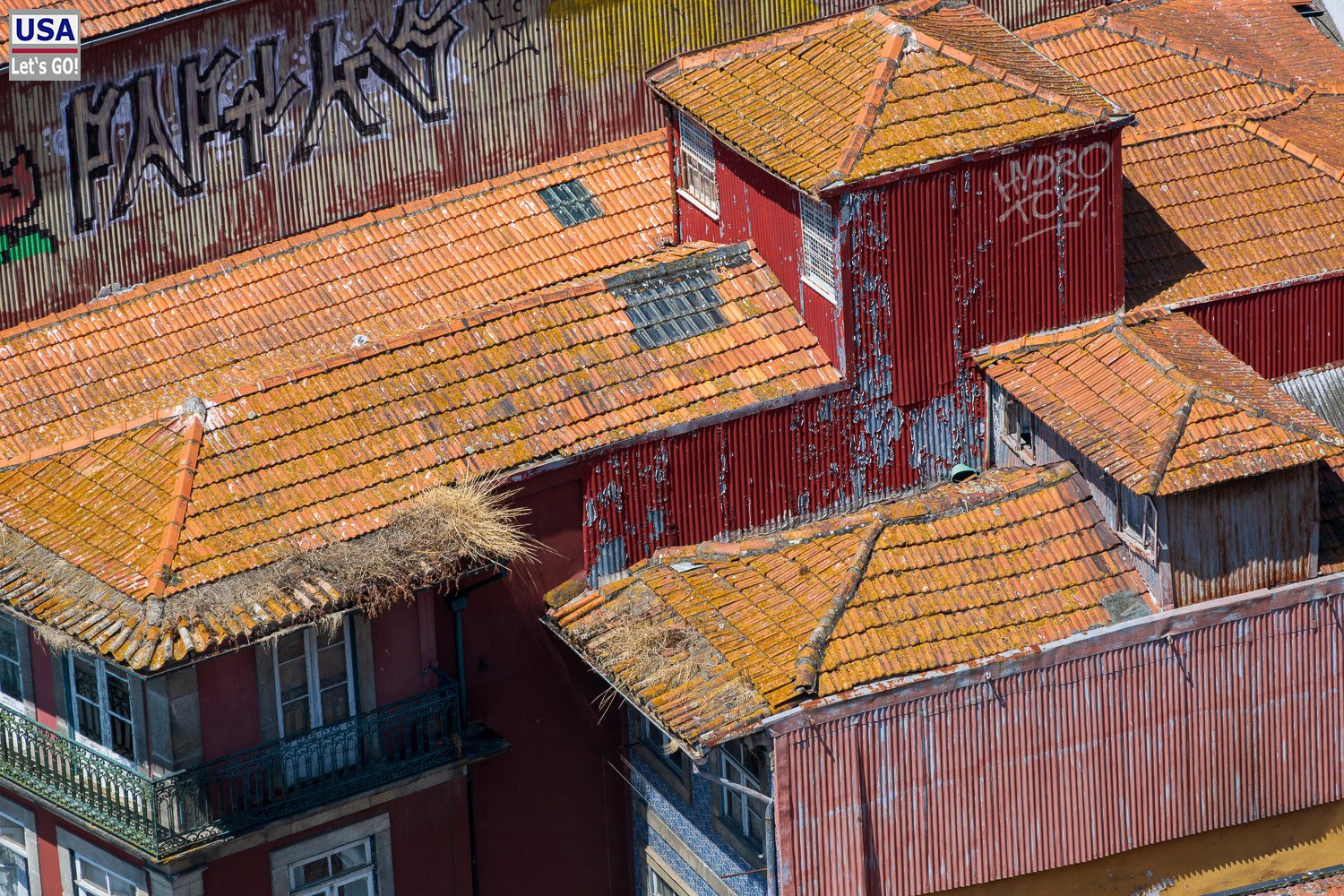 Ziegeldächer der Altstadt von oben