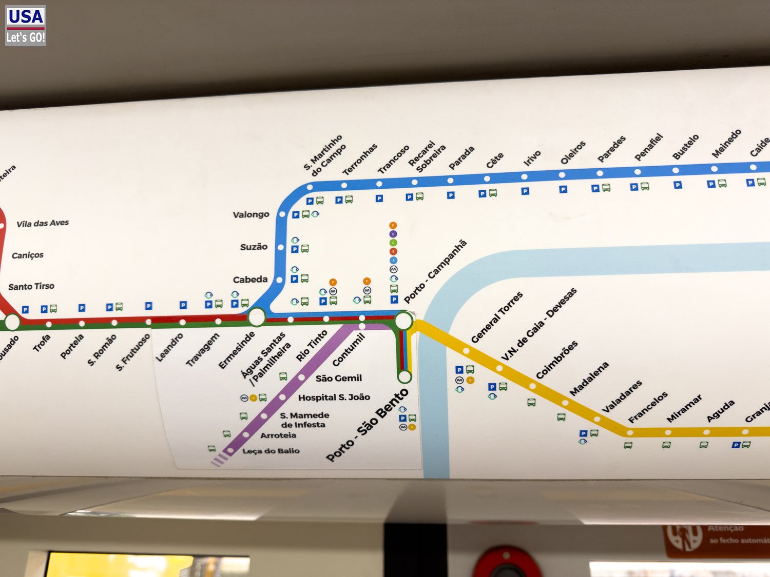 Liniennetzplan im Zug