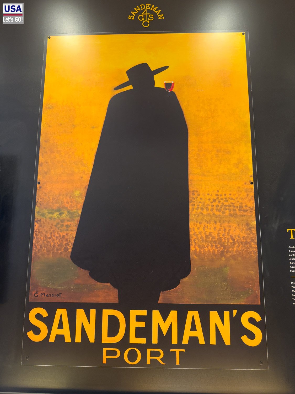 Plakat mit dem Sandeman-Don im Sandeman-Museum